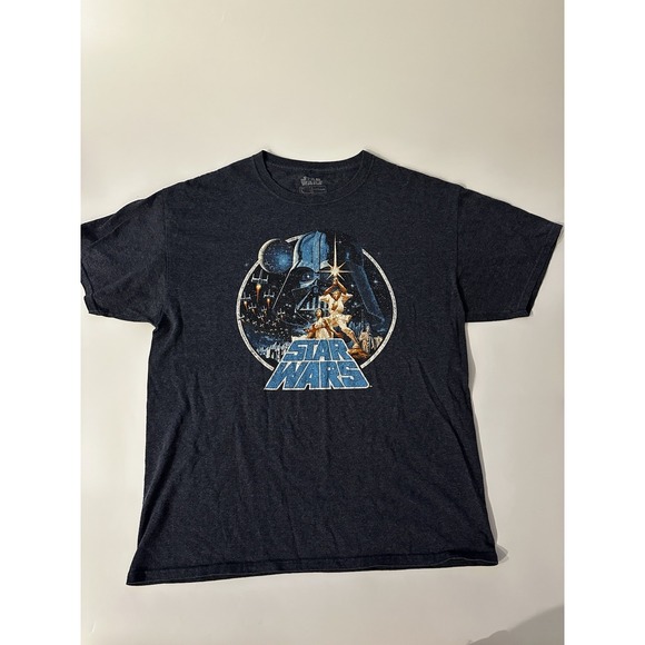 Star Wars Other - Star Wars A New Hope Graphic Tee Shirt Star Wars Distressed Blue Size Large Rare